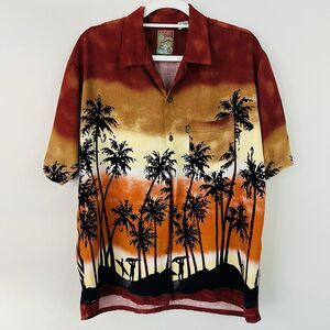 Pineapple Connection Hawaiian Sunset Beach Scene Surfers Rayon Lightweight Large